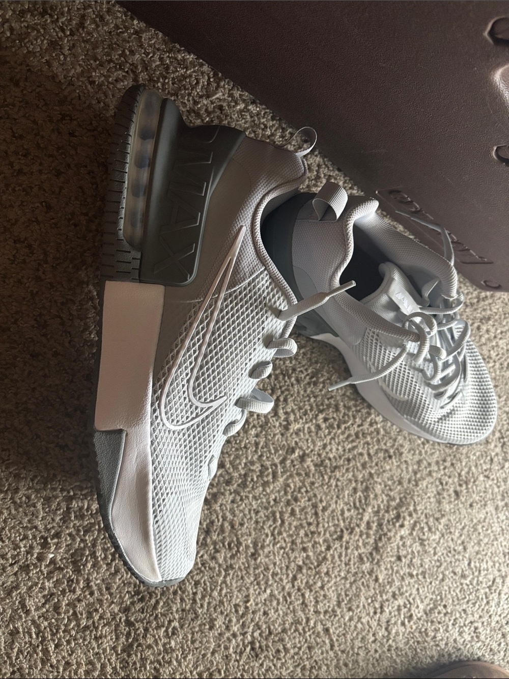 Nike Light Gray Mesh Running Sneakers with Air Cushion